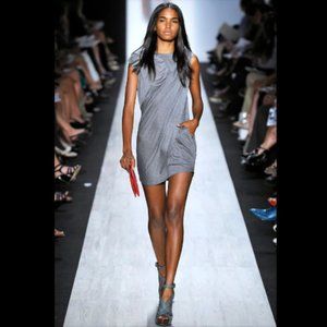BCBGMAXAZRIA Runway Women's Sleeveless Mini Dress w Pockets in Gray